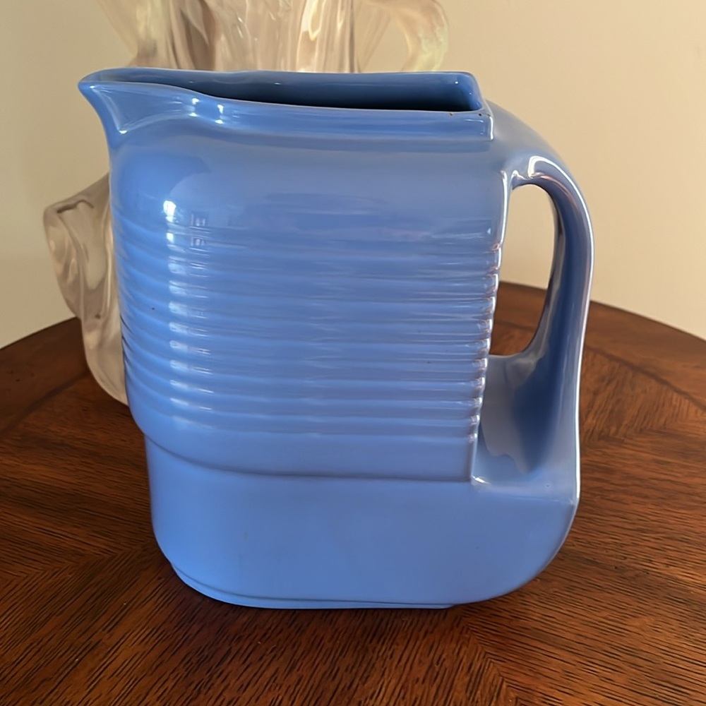 VTG Hall China Blue Westinghouse Refrigerator Pitcher USA Mid-Century Art Deco